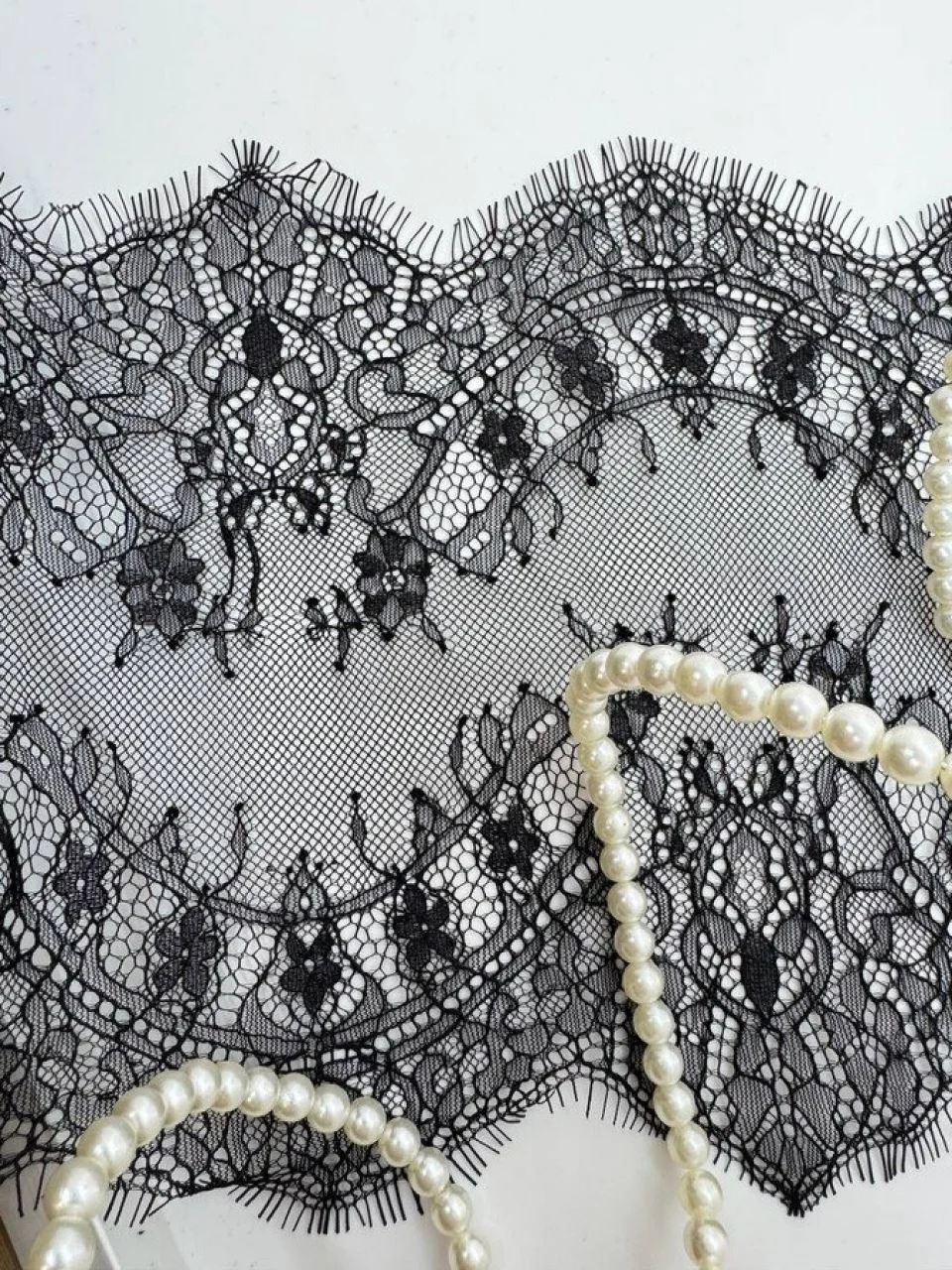 Мереживо французьке J73094 23 см. (10*3 м.), чорний