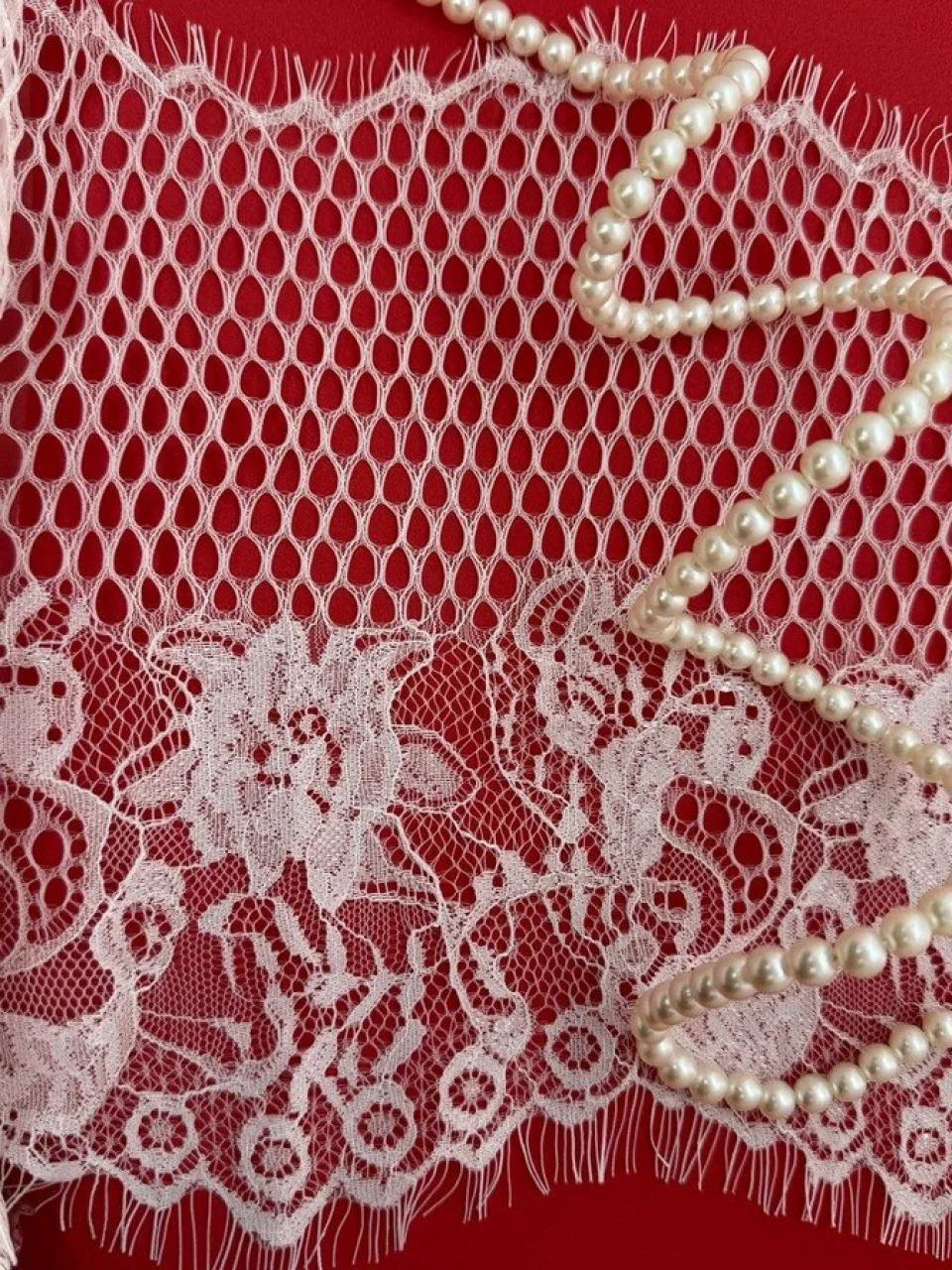 Мереживо французьке J73084 27 см. (10*3 м.), теплий білий