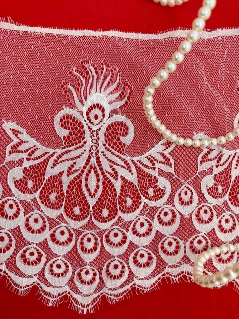 Мереживо французьке J73093 27 см. (10*3 м.), теплий білий