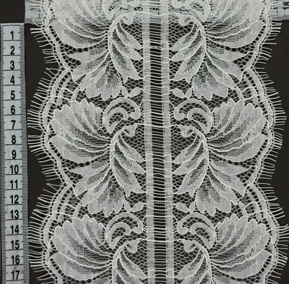 Мереживо французьке J73100 18 см. (10*3 м.), теплий білий