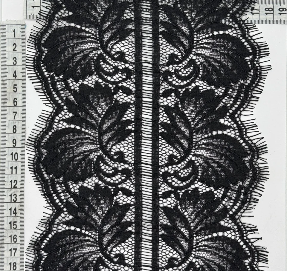 Мереживо французьке J73100 18 см. (10*3 м.), чорний