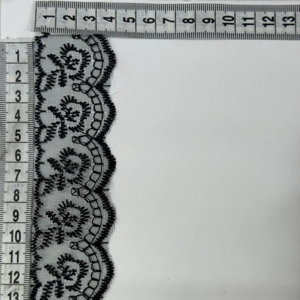 Мереживо органза BR 2020 4 см.(10 ярдів/9.1 м.), чорний