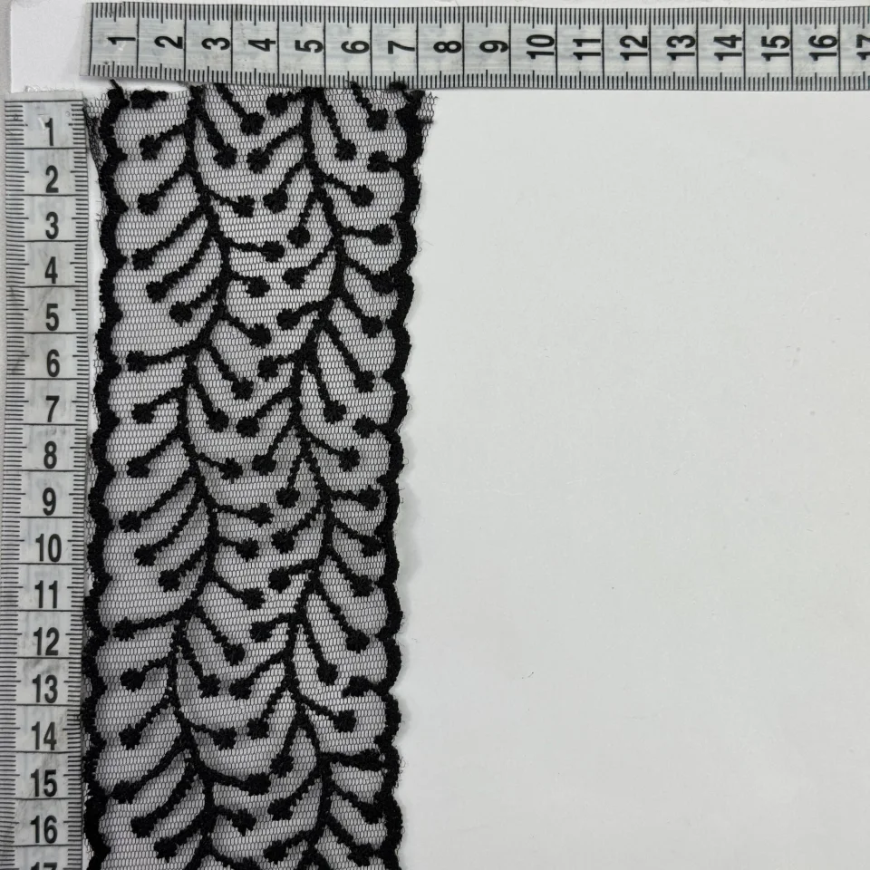Мереживо органза 0395 7 см.(30 ярдів\27.3 м.), чорний