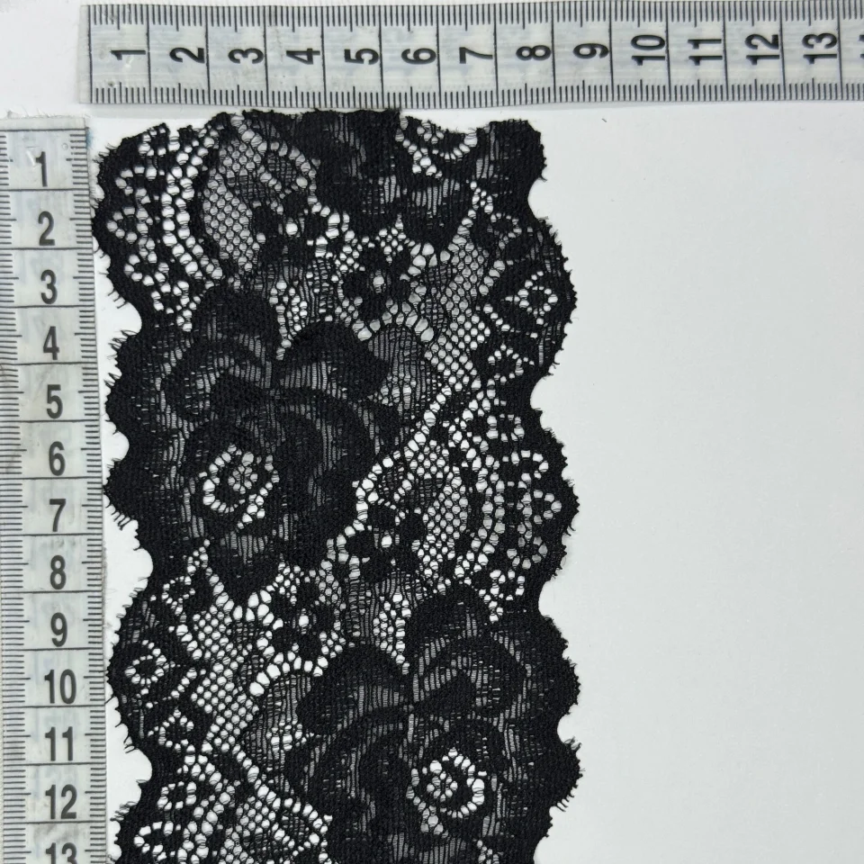 Мереживо стрейч B85012 (272 ярда), чорний