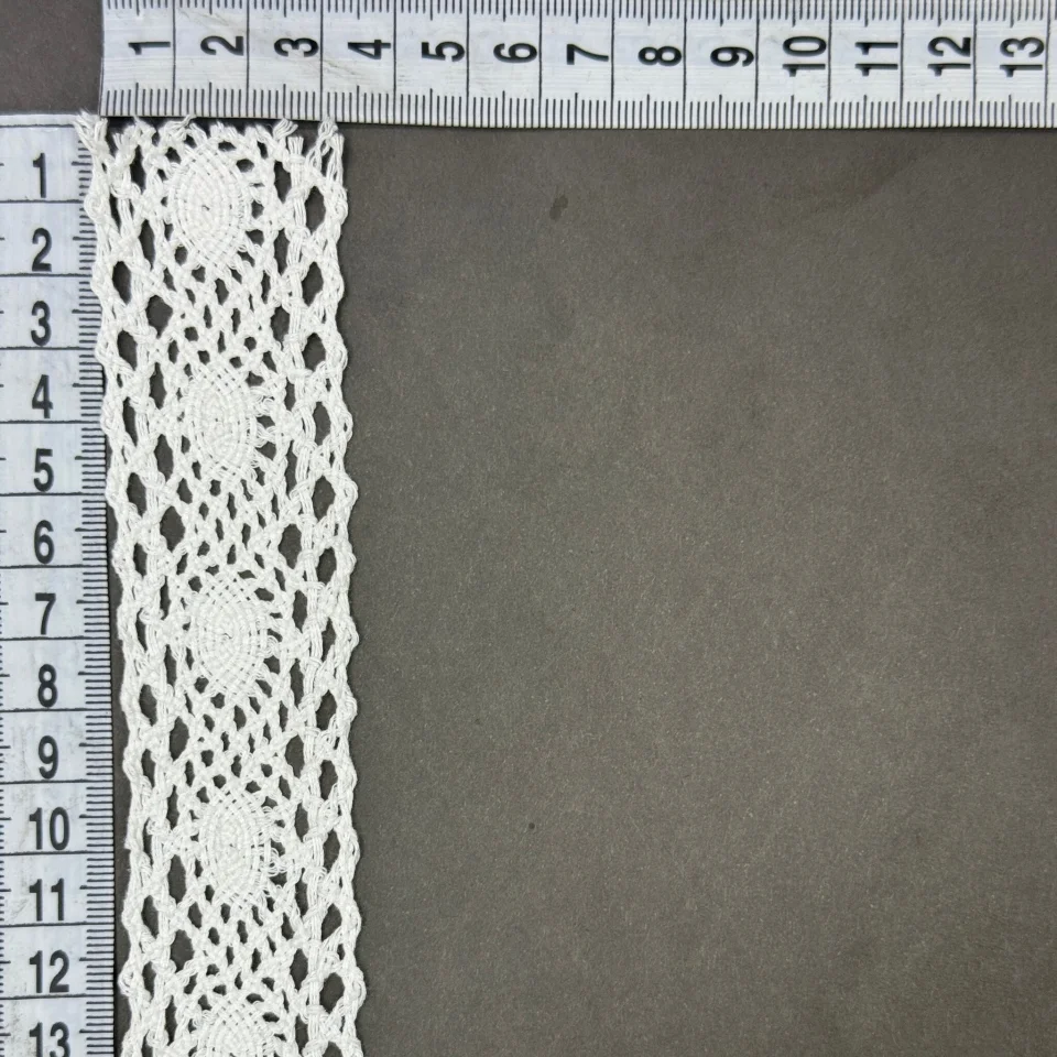 Мереживо макраме 8021 4 см (200 ярдів/182,8 м.), молочний