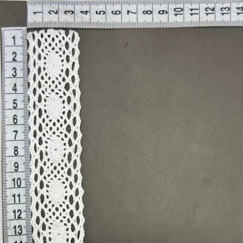 Мереживо макраме 8021 3 см (200 ярдів/182,8 м.), білий