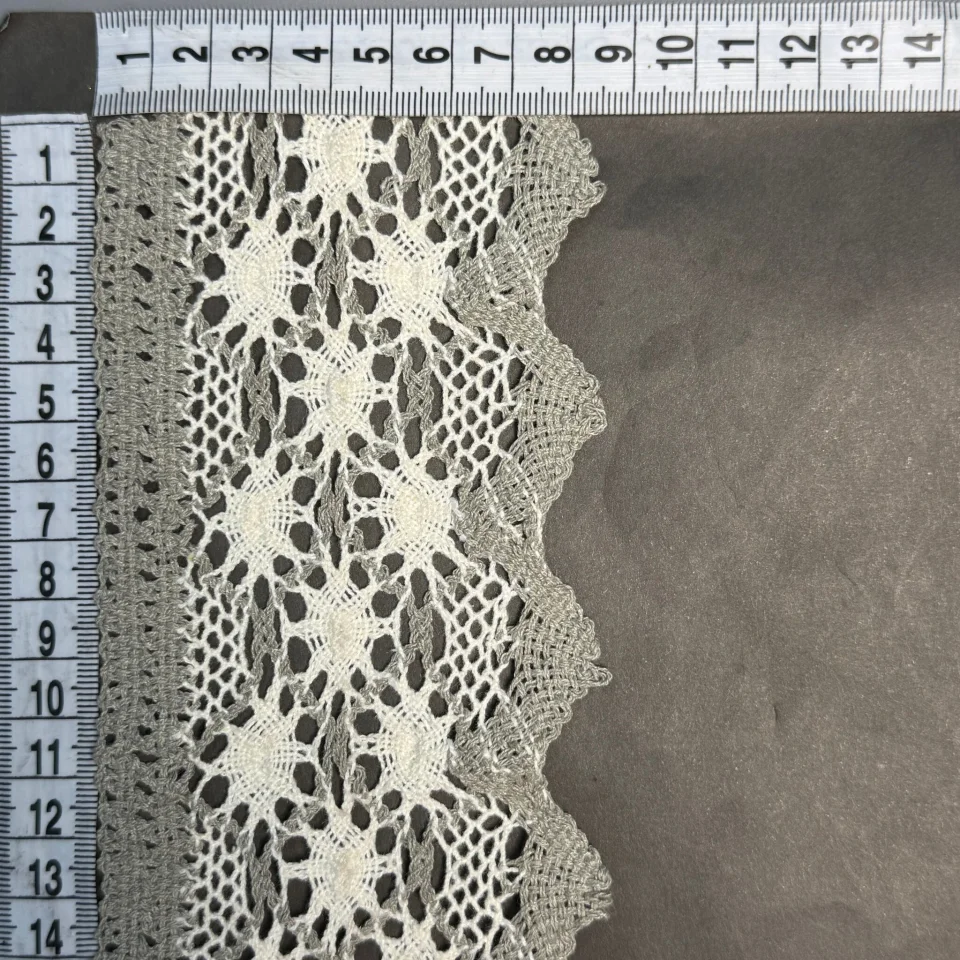 Мереживо макраме 5-2 8,5 см.(100 ярдів/91,4 м), сірий+бежевий