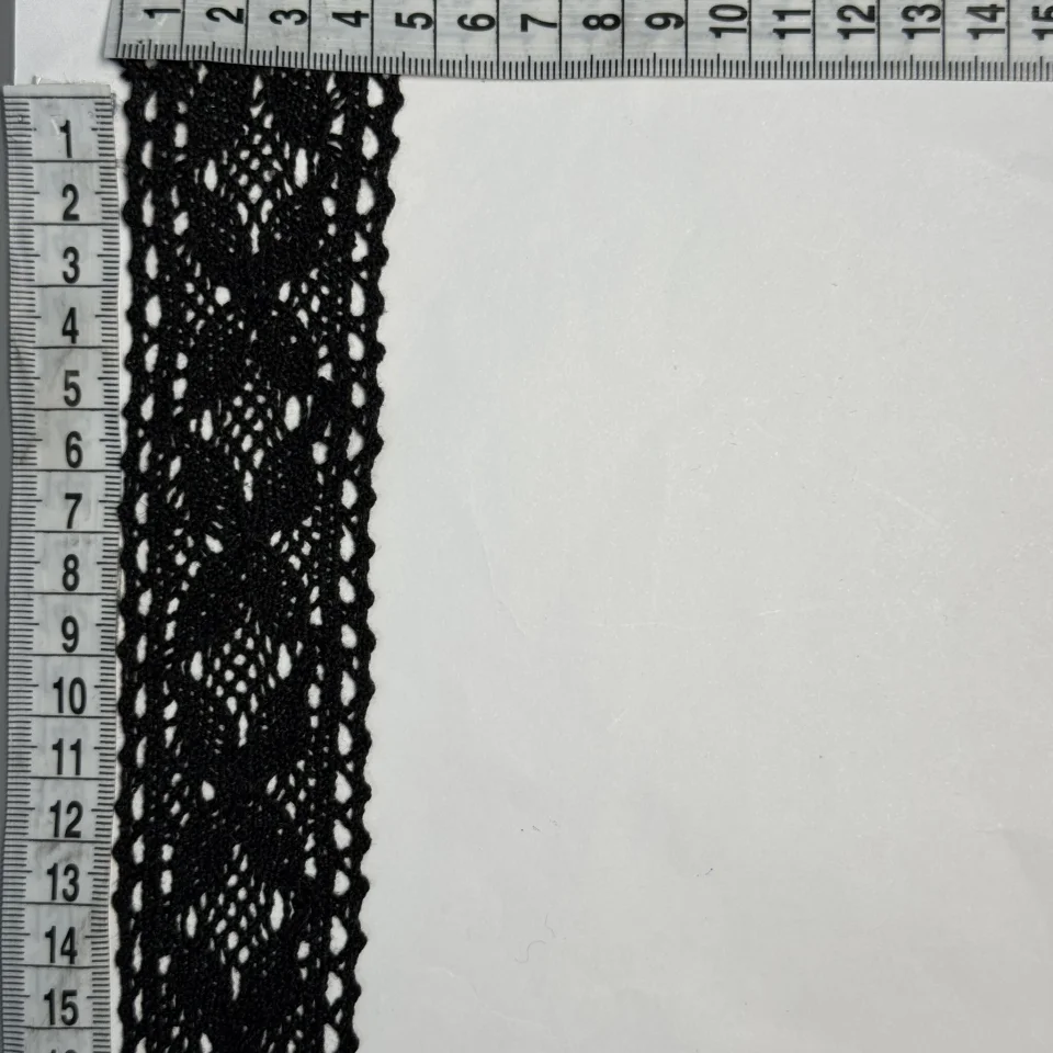 Мереживо макраме 6284 4 см (100 ярдів/91,4 м.), чорний