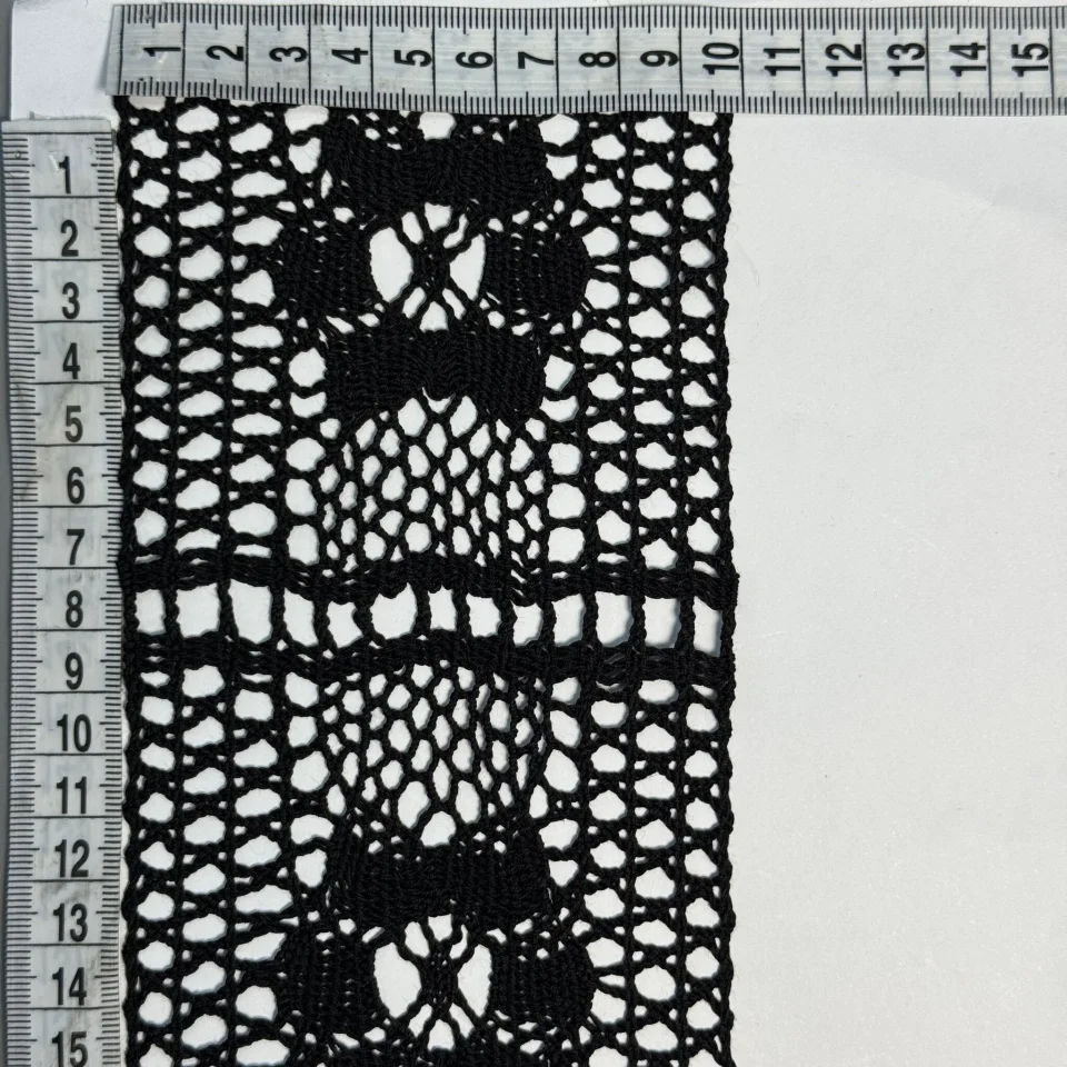 Кружево макраме 8440 8 см (50 ярдов/45,7 м.), черный