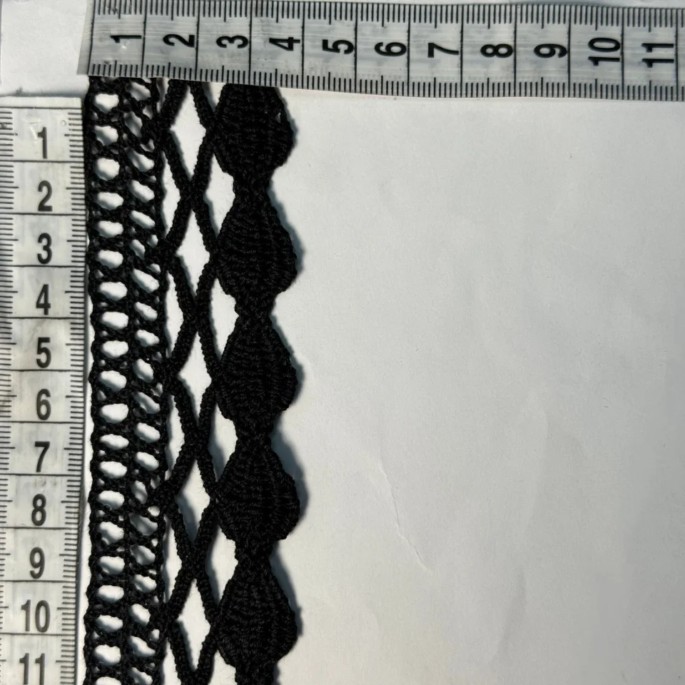 Мереживо макраме 5206 4 см.(100 ярдів/91,4 м.), чорний