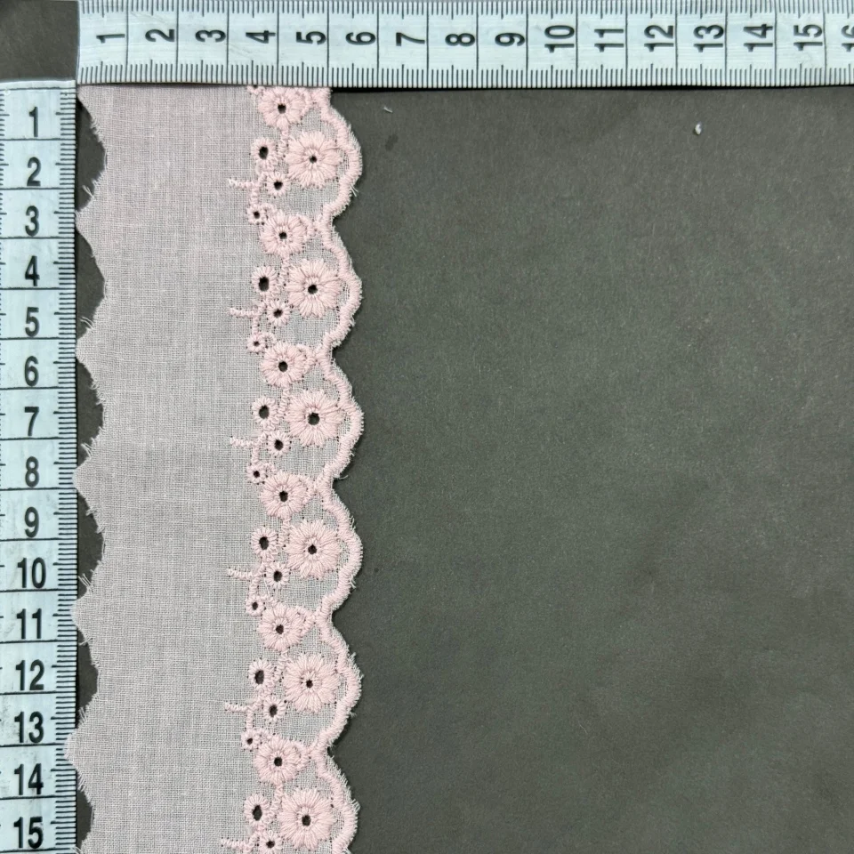 Мереживо прошва 100232 5,5 см.(160 ярдів/146,3 м.), рожевий