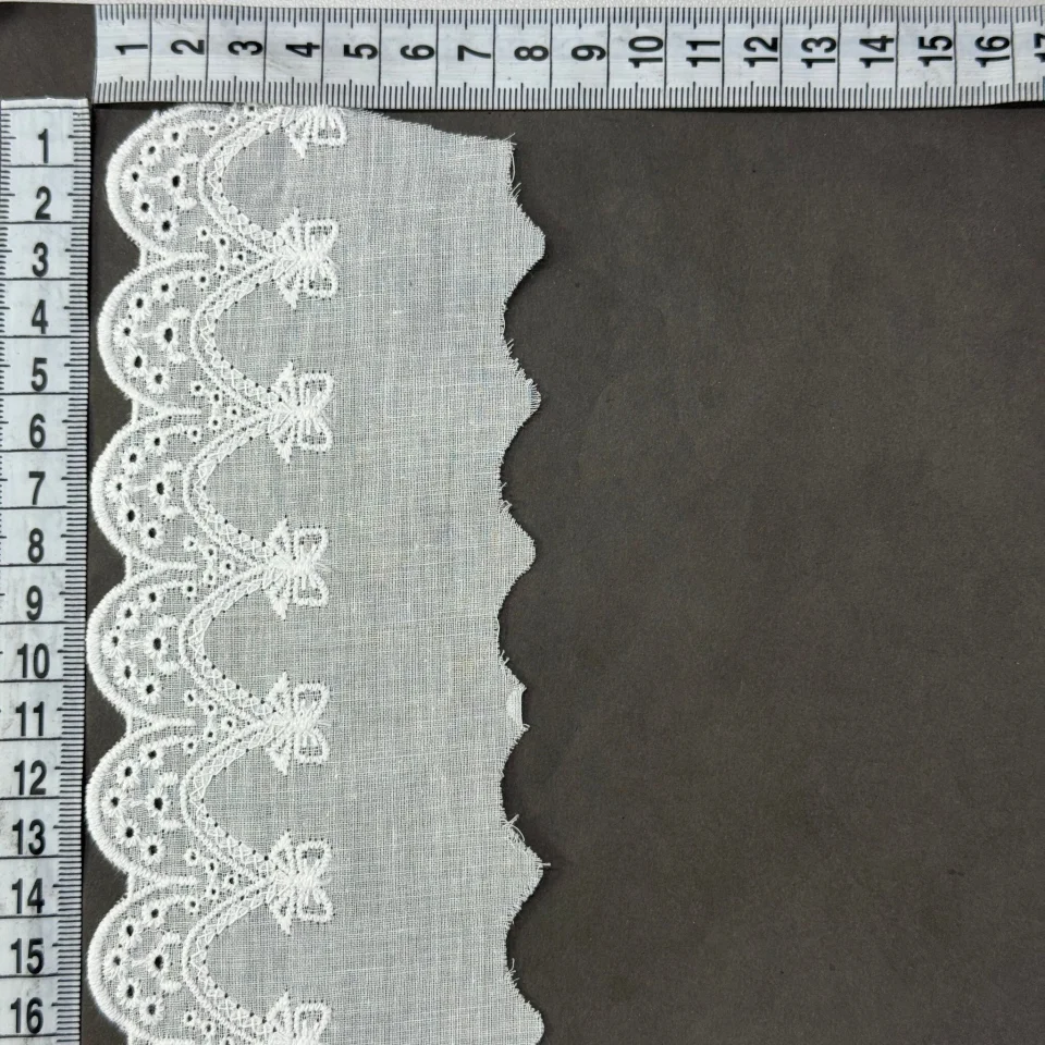 Мереживо прошва 7085 8 см.(32 ярдів/29,2 м.), білий