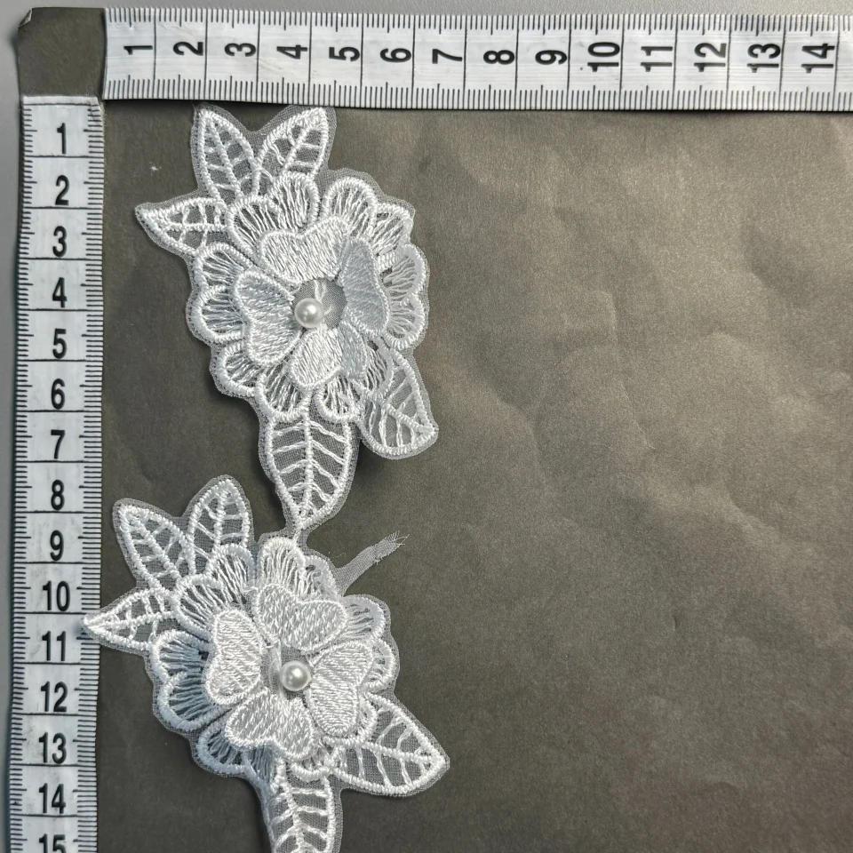 Мереживо поліестер 3D МD93 6 см.(10 ярдів/9.1 м.), білий