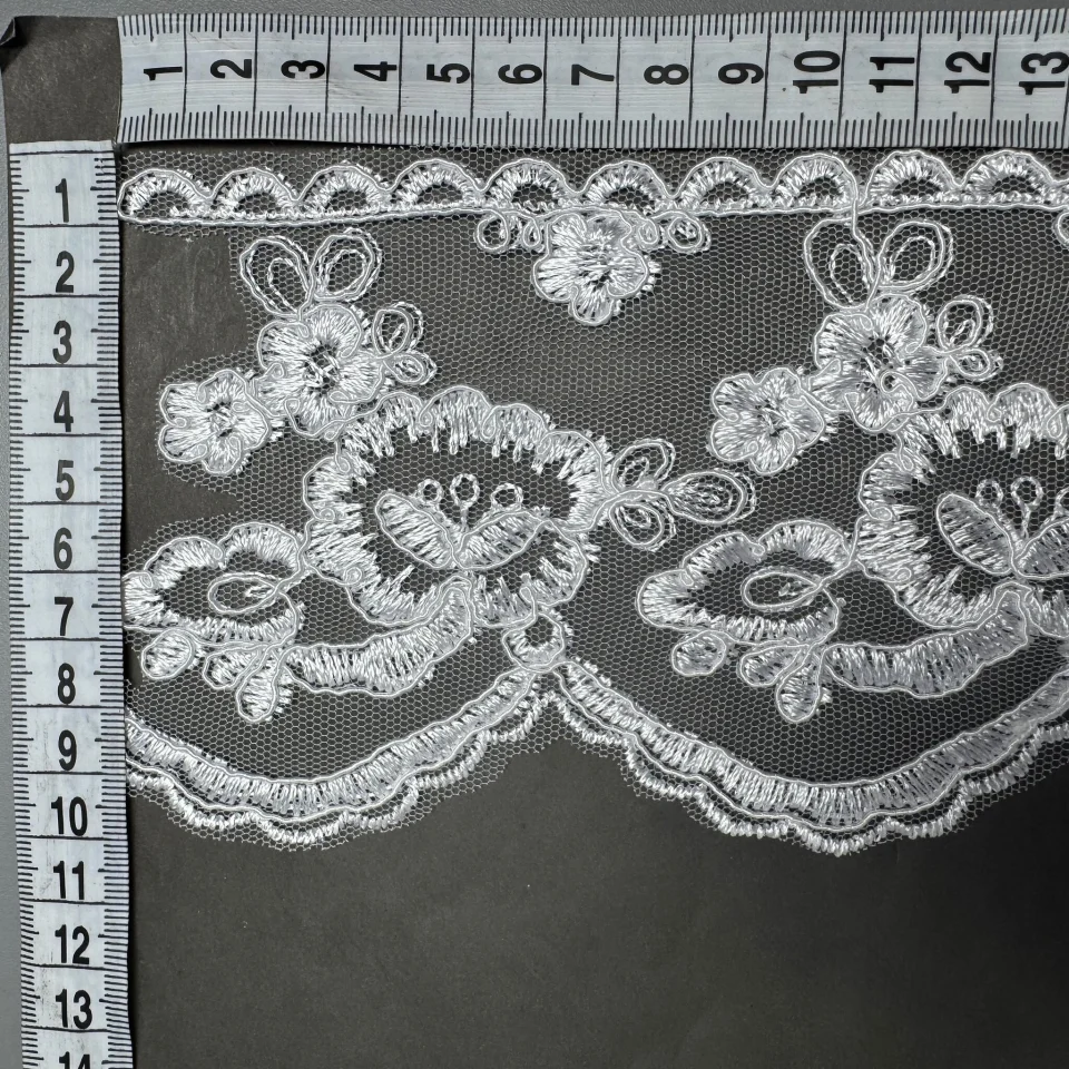 Мережево з кордовую ниткою Т600011 10,5 см (16 ярдів/14.6 м.), білий