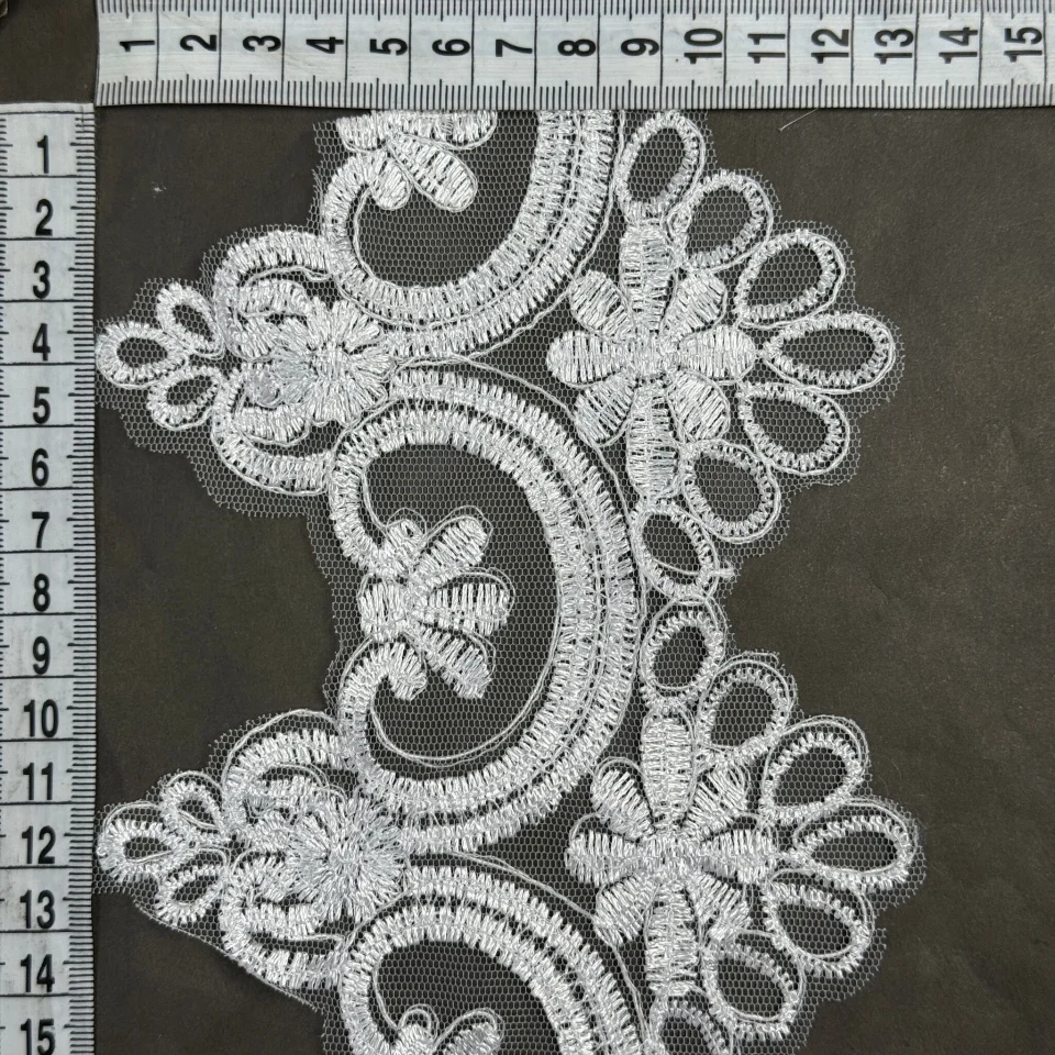 Мережево з кордовую ниткою Т600017 13 см.(16 ярдів/14.6 м.), білий