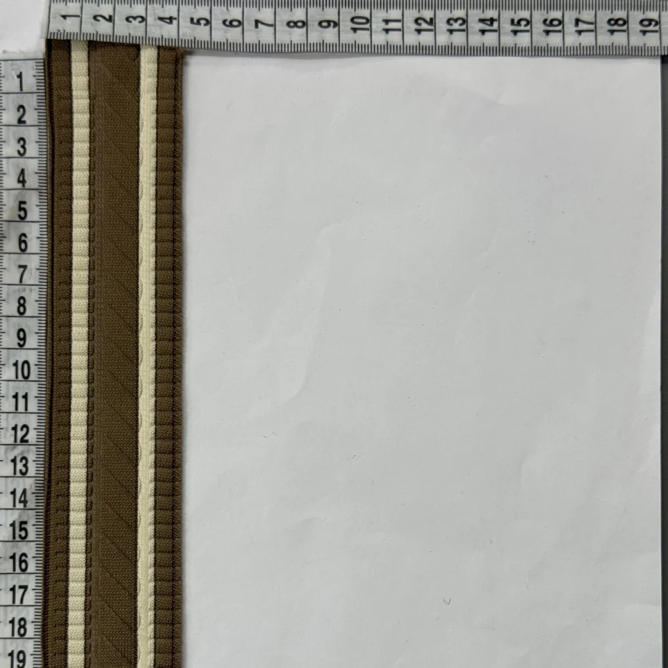 Лампас трикотажний D#1 4 см (50 м), C:2 темно бежевий