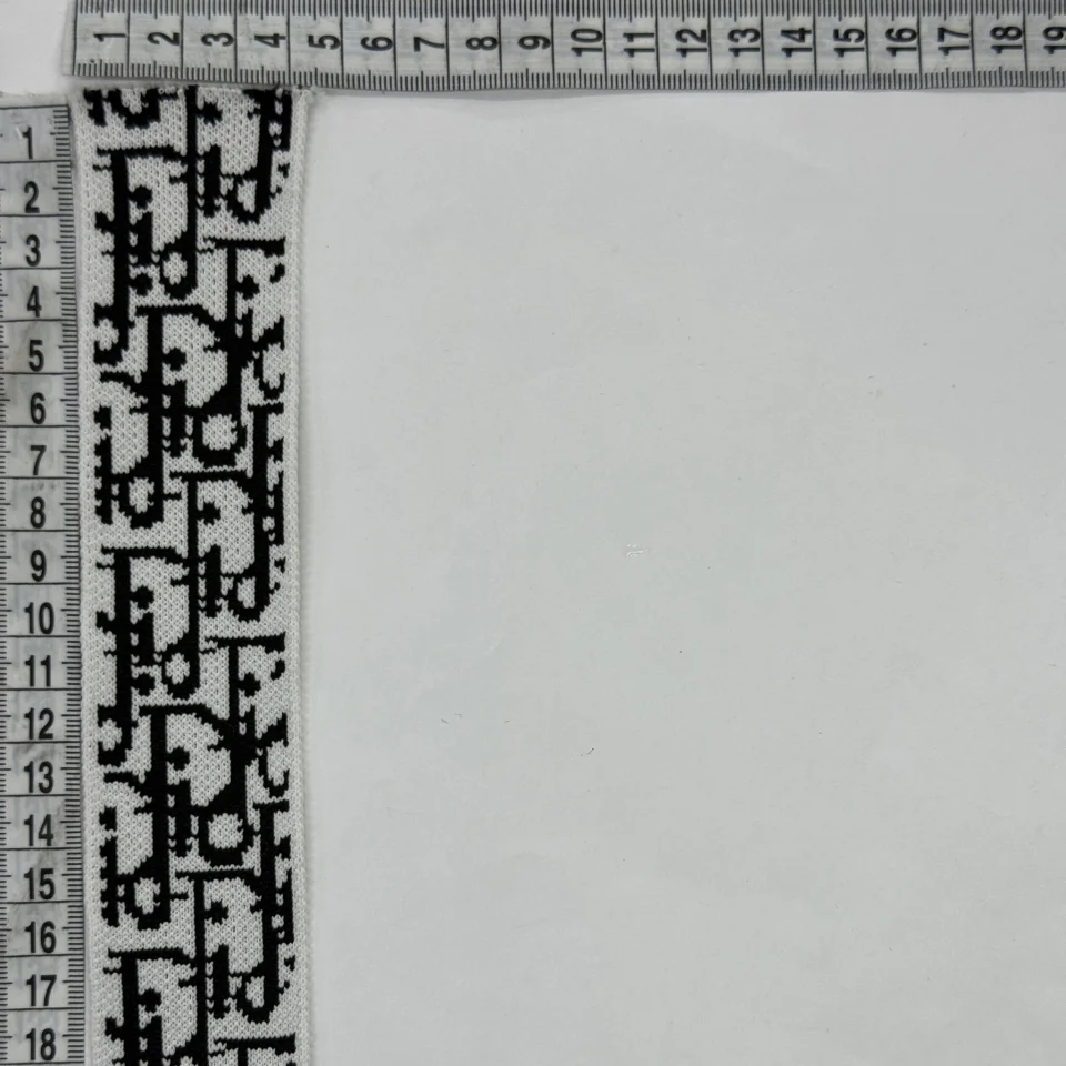 Лампас трикотажний D#2 4 см (50 м), С:7 білий + чорний