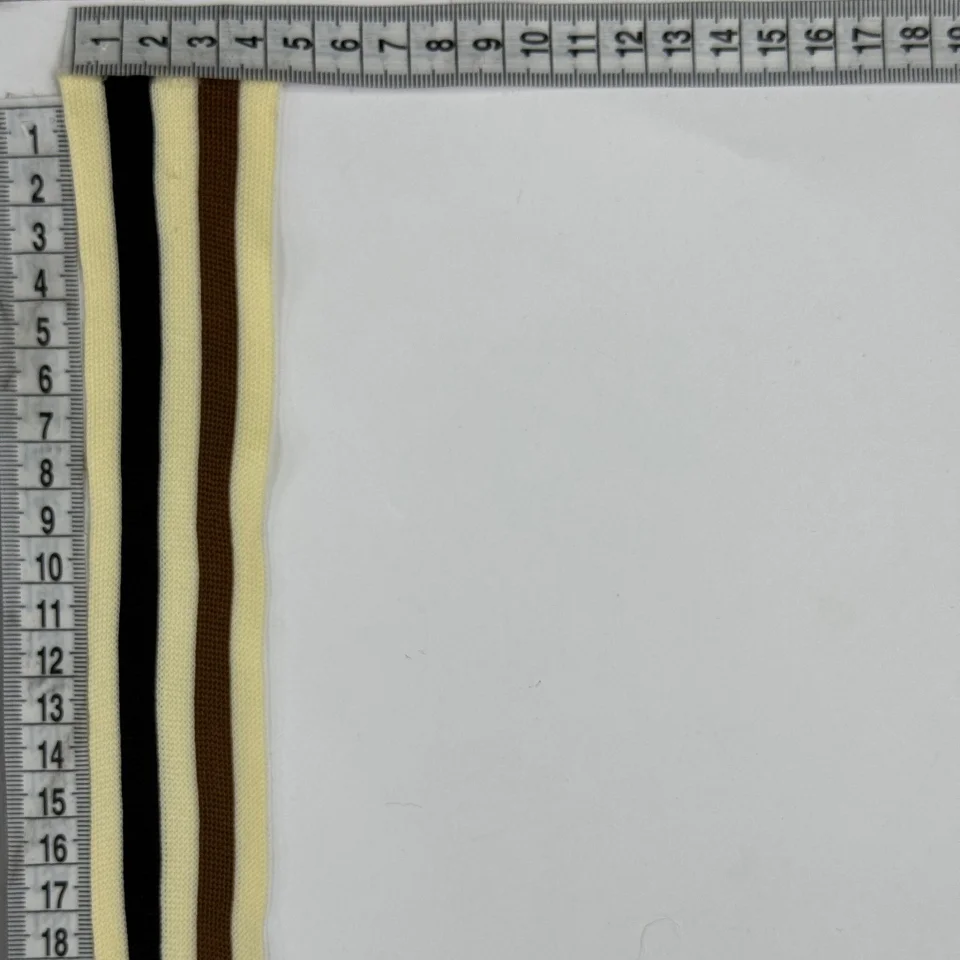 Лампас трикотажний D#8 4 см (50 м), молочний+коричневий