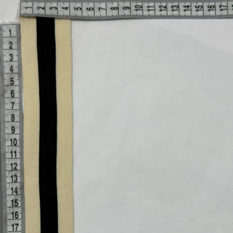 Лампас трикотажний 4 см (40 м), білий+чорний