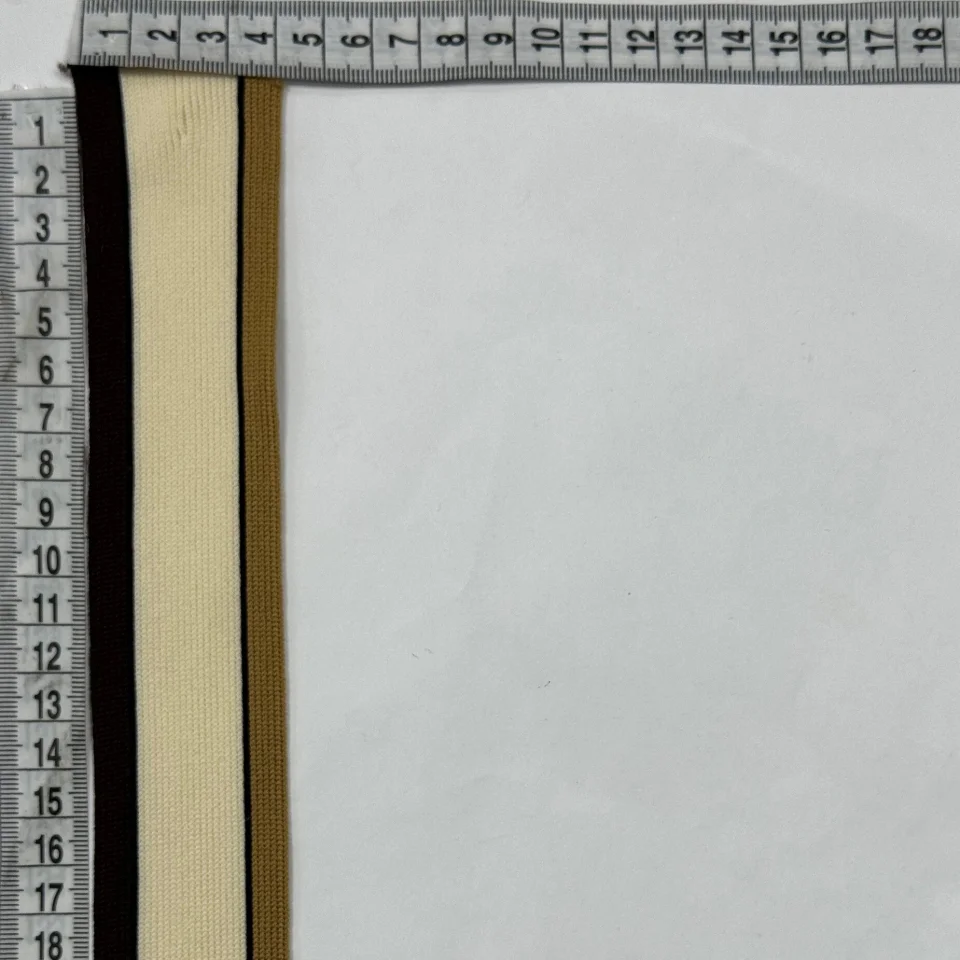 Лампас трикотажний 4 см (40 м), коричневий+білий+бежевий