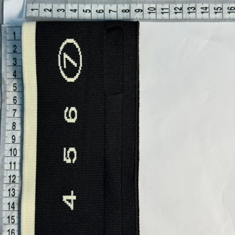 Пояс трикотажний довяз D#2 цифри (8.5см*90 см), чорний