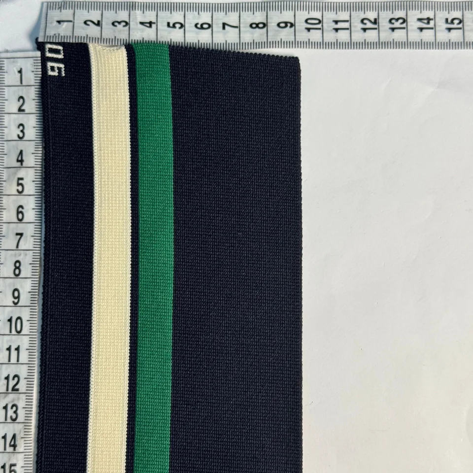 Пояс трикотажний довяз D#4 спорт (8.5см*90 см), синій+зелений+молочний