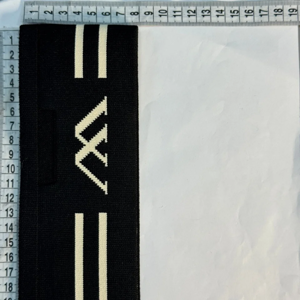 Пояс трикотажний довяз W (8.5 см*90 см), чорний+молочний