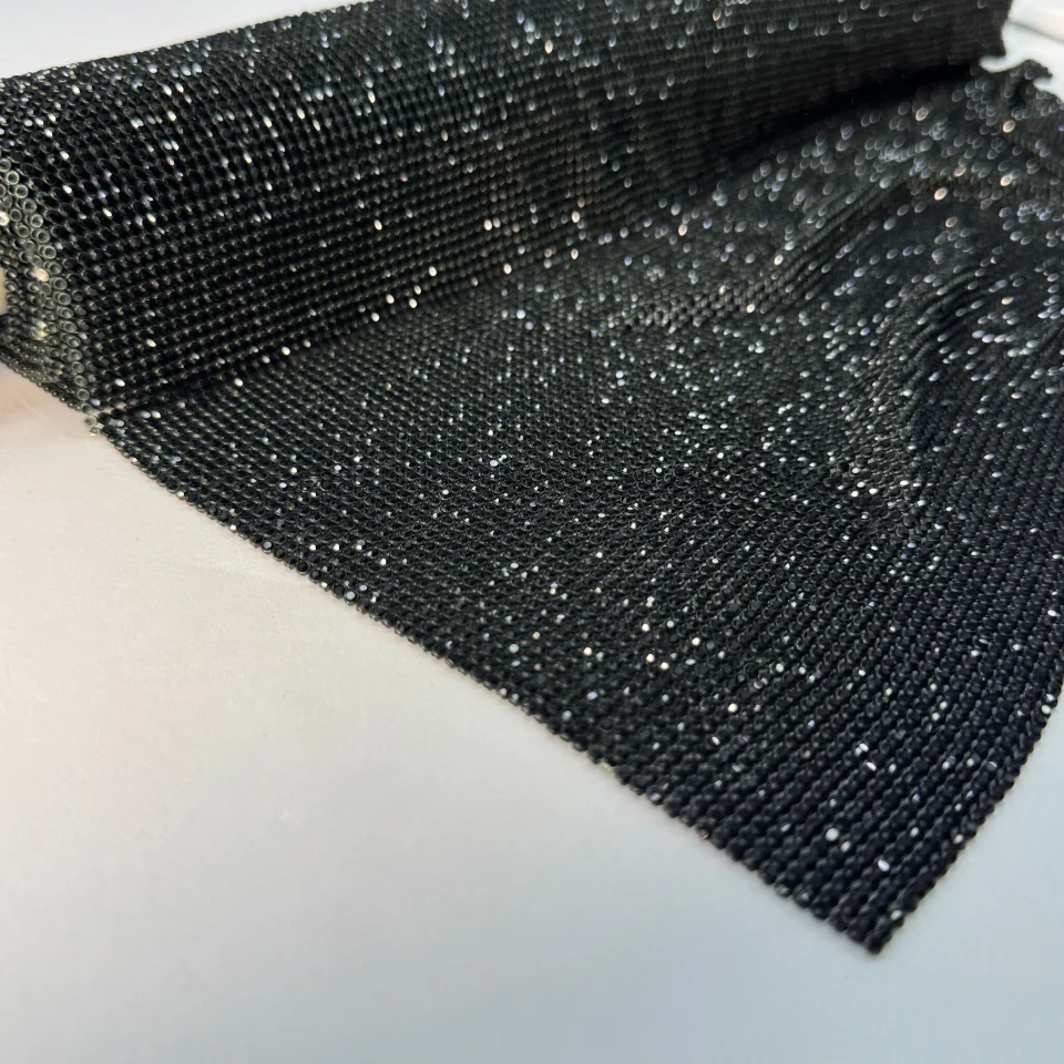 Стрази полотно пришив (36*120 см), чорний BLACK