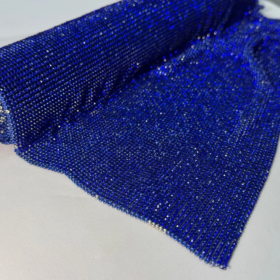 Стрази полотно пришив (36*120 см), електрик BLUE