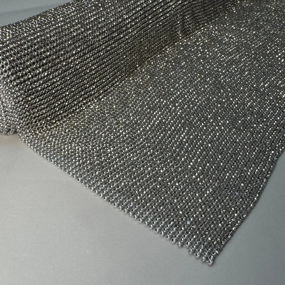 Стрази полотно пришив (36*120 см), срібло WHITE