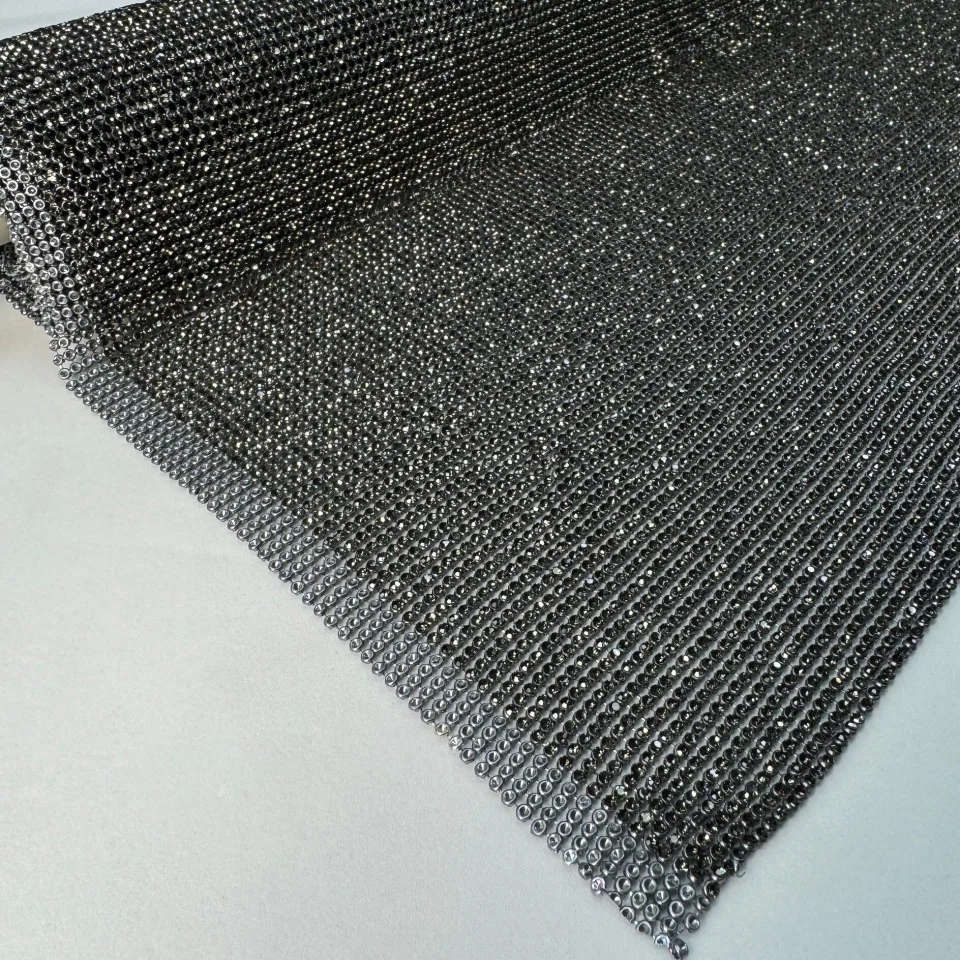 Стрази полотно пришив (36*120 см), гематит BD