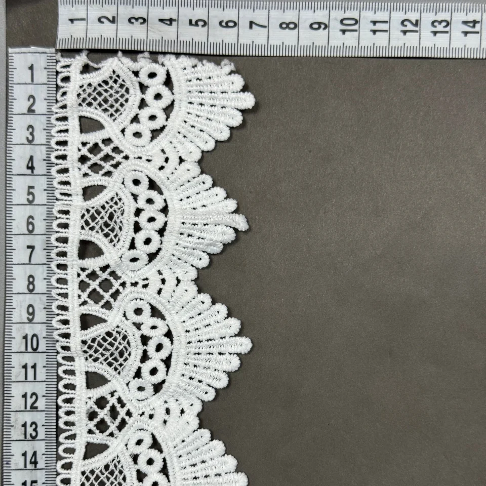 Мереживо поліестер 9049 6 см.(15 ярдів/13.5 м.), білий