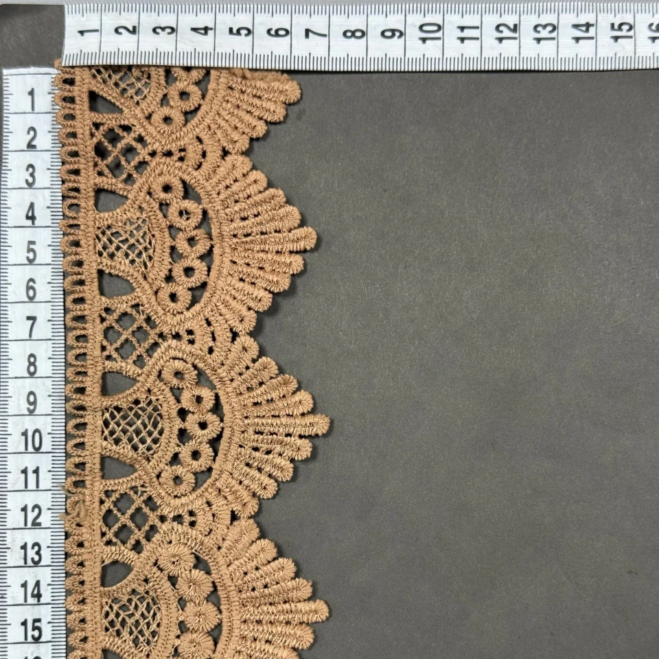 Кружево полиэстер 9049 6 см.(15 ярдов/13.5 м.), бежевый