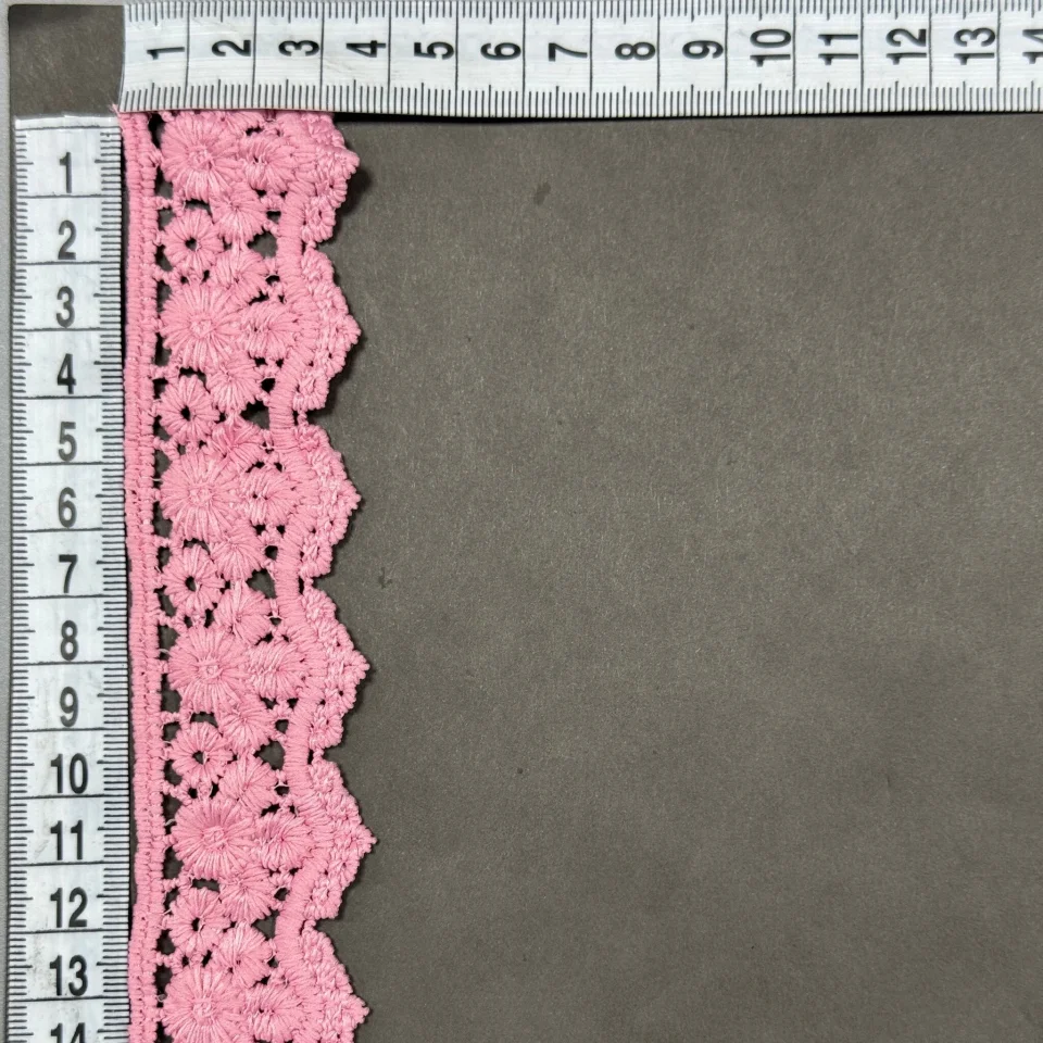 Кружева полиэстер 9029 4 см.(15 ярдов/13.5 м.), темно-розовый