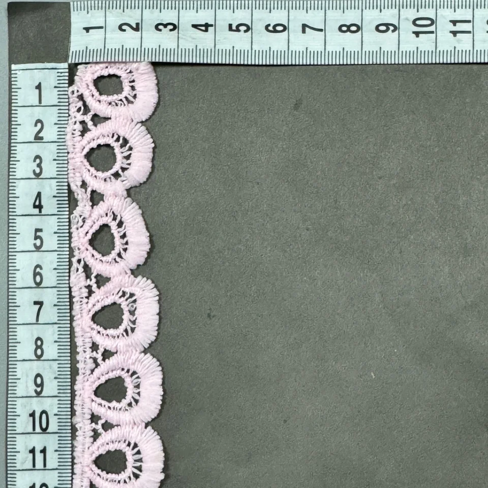 Кружева полиэстер 8860 2,5 см.(15 ярдов/13.5 м.), розовый