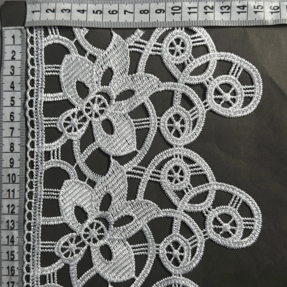 Мереживо поліестер ВВ301762-15 15 см.(15 ярдів/13.5 м.), білий