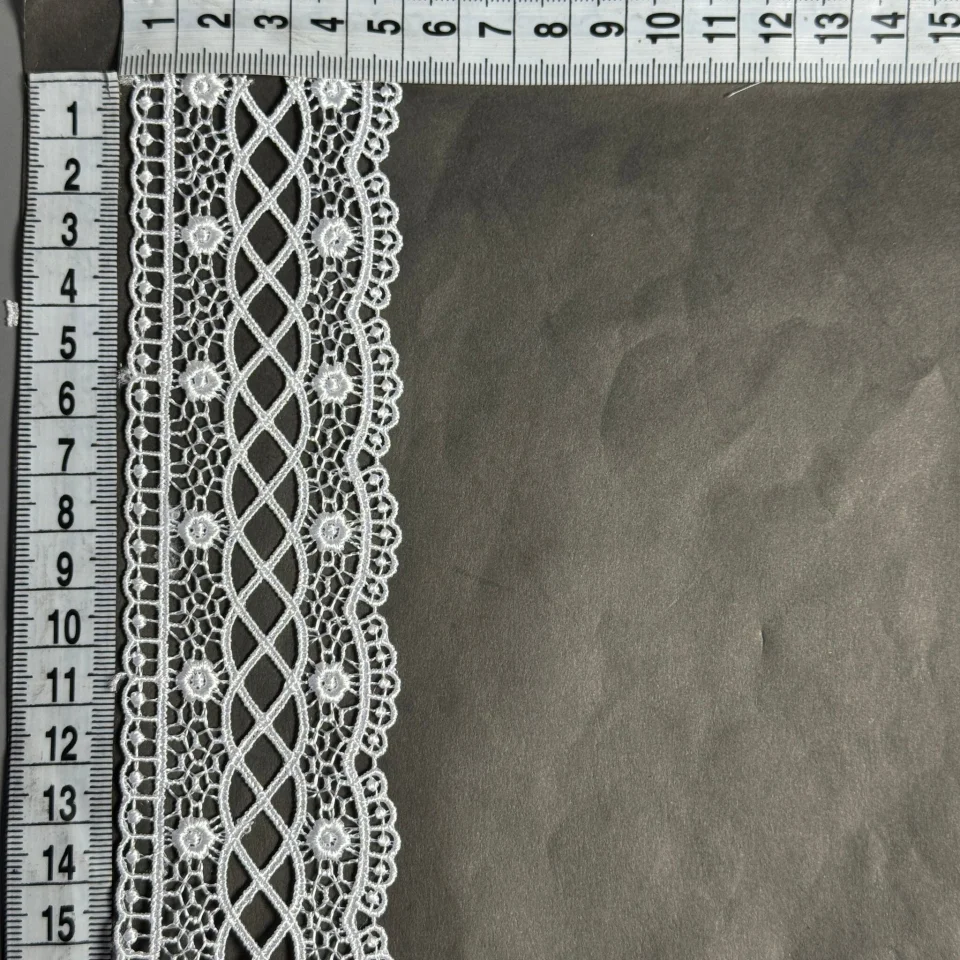 Мереживо поліестер ВВ100375 5 см.(15 ярдів/13.5 м.), білий