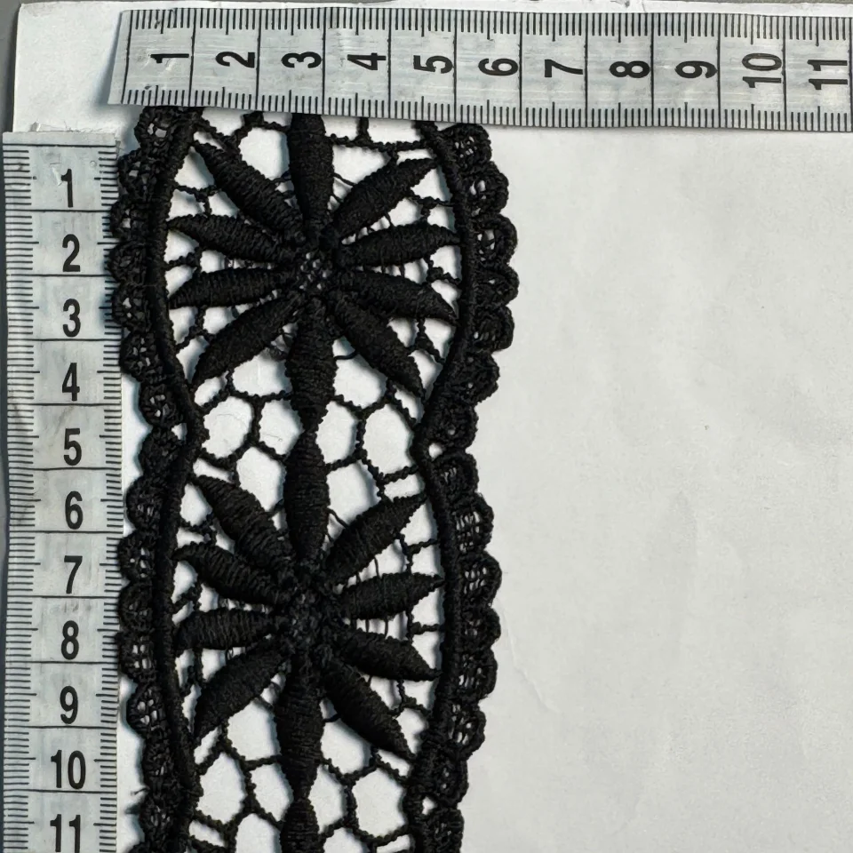 Мереживо поліестер ВВ201447 6см. (15 ярдів13.5 м.), чорний
