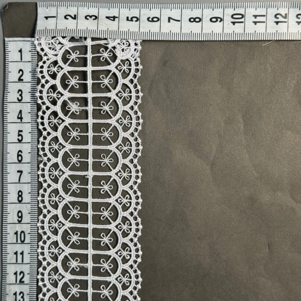 Мереживо поліестер ВВ103938 5 см.(15 ярдів13.5 м), білий