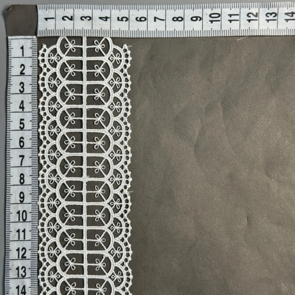 Мереживо поліестер ВВ103938 5 см.(15 ярдів13.5 м), теплий білий