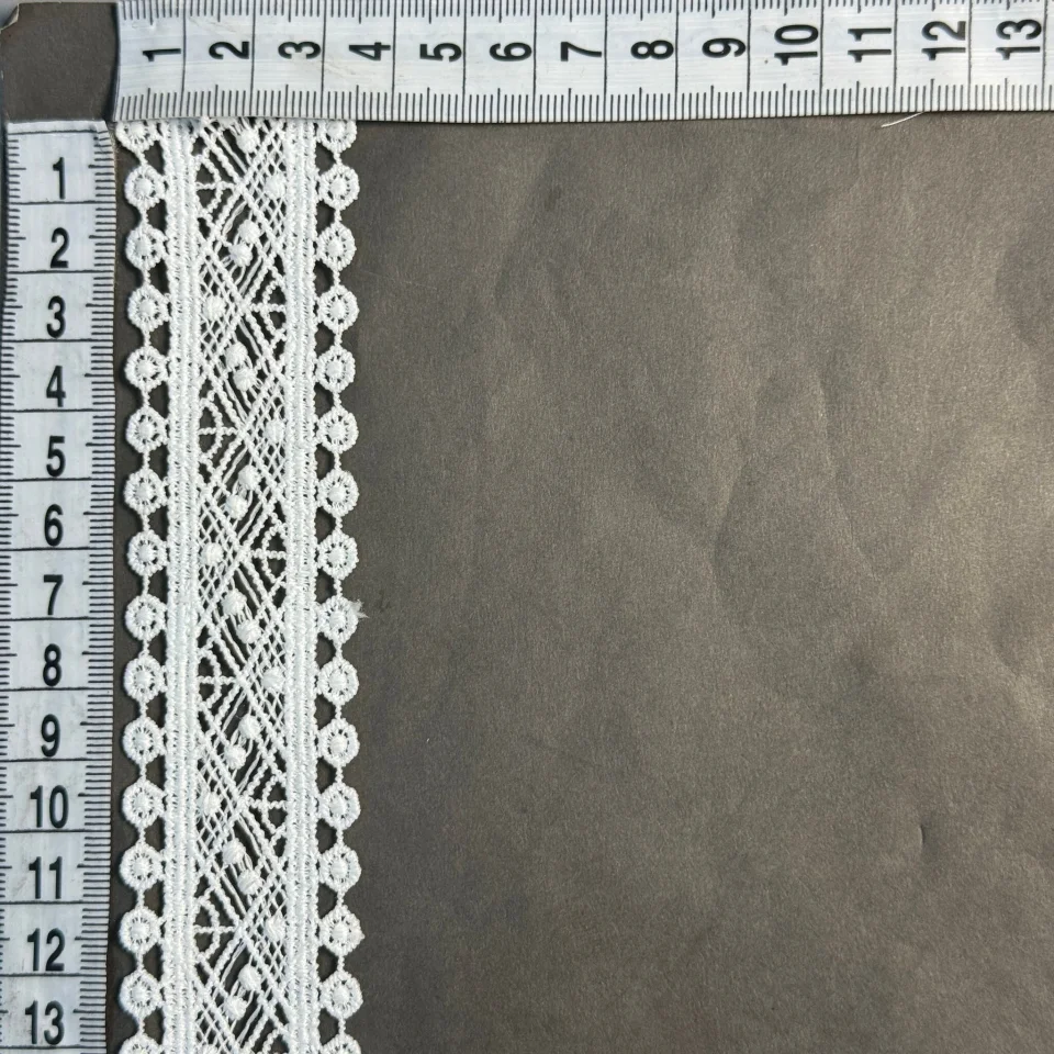 Мереживо поліестер ВВ104631 3,5 см.(30 ярдів/27.3 м.), білий