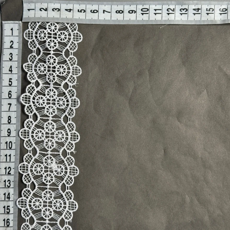 Мереживо поліестер ВВ104586 5 см.(30 ярдів/27.3 м.), білий