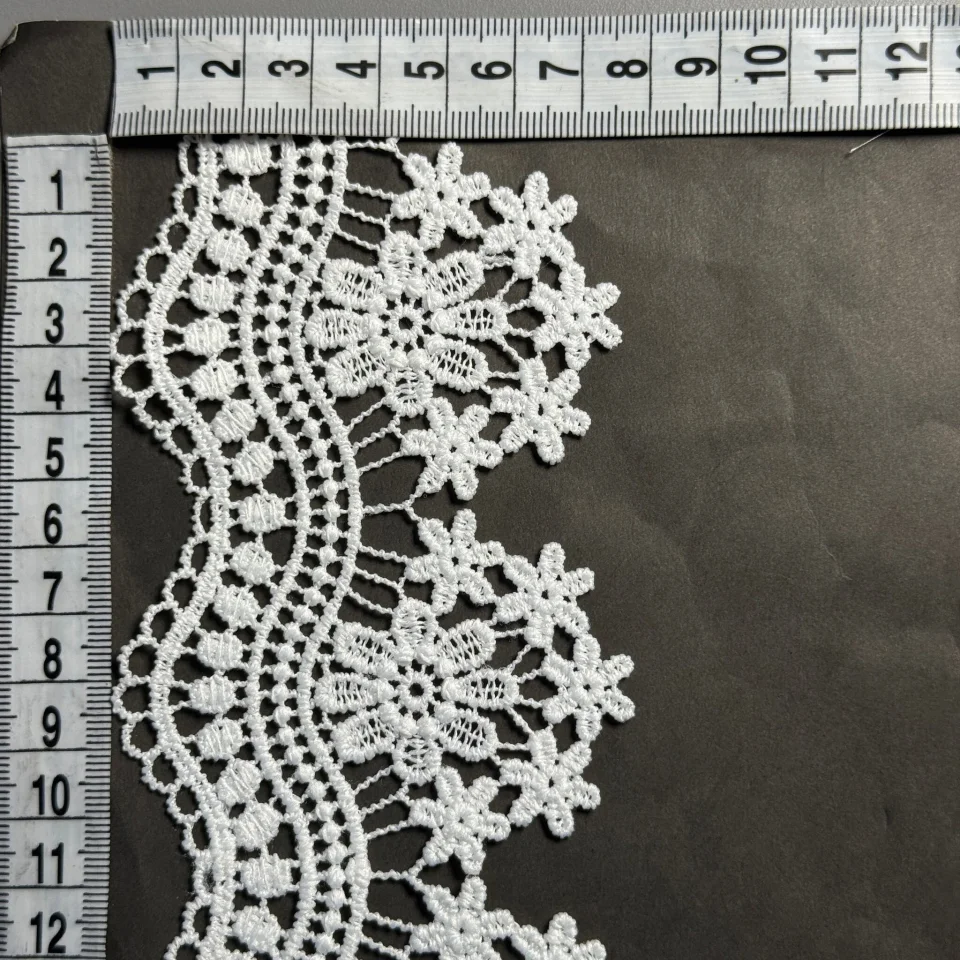 Кружево полиэстер ВВ202047 8 см.(15 ярдов/13.5 м.), теплый белый