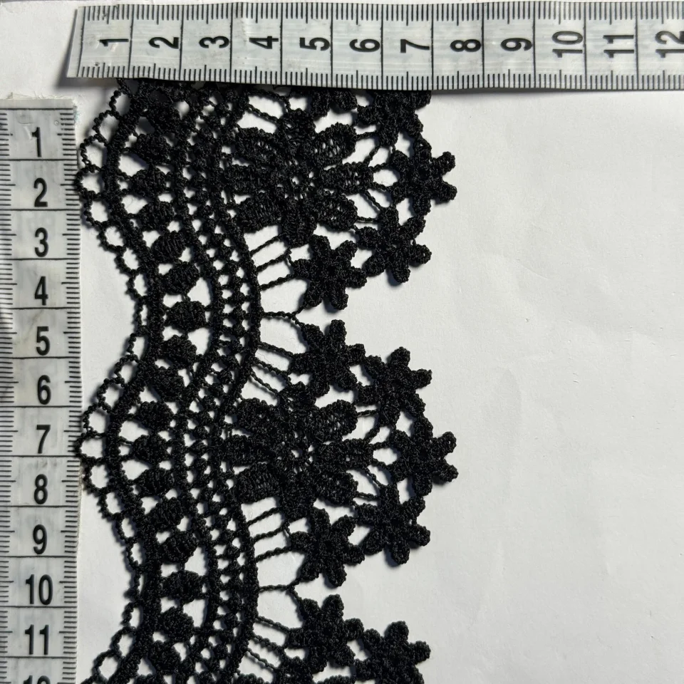 Мереживо поліестер ВВ202047 8 см.(15 ярдів/13.5 м.), чорний