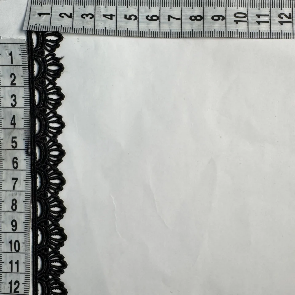 Мереживо поліестер ВВ104357 2 см.(30 ярдів/27.3 м.), чорний