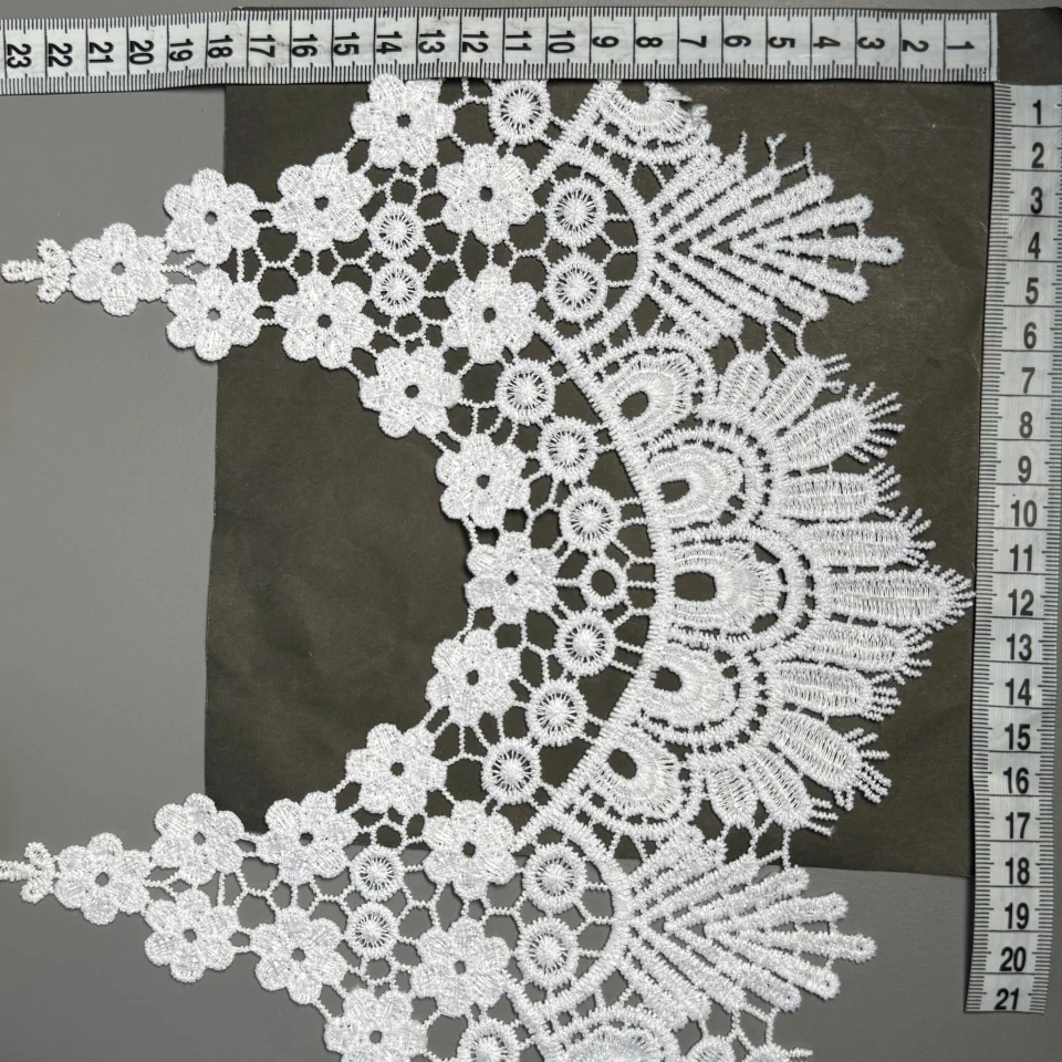 Мереживо поліестер ВВ602064 23 см(16 ярдів/14.6 м.), теплий білий