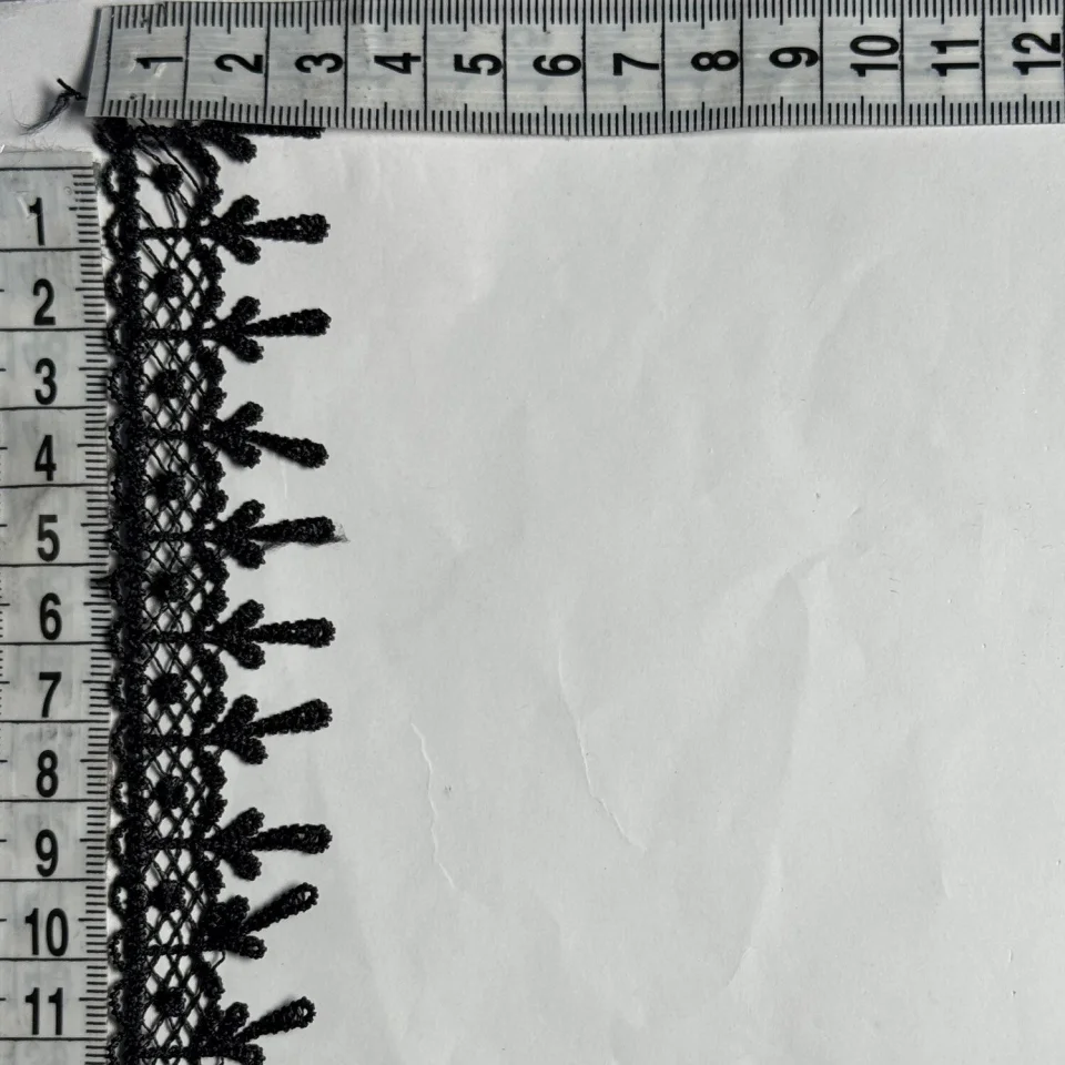 Мереживо поліестер ВВ104792 3 см.(15 ярдів/13.5 м.), чорний