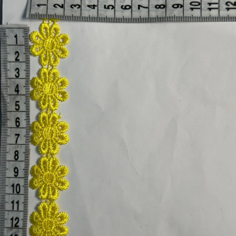 Кружево полиэстер ВВ102551а 2,5 см(30 ярдов/27.3 м.), 143 желтый