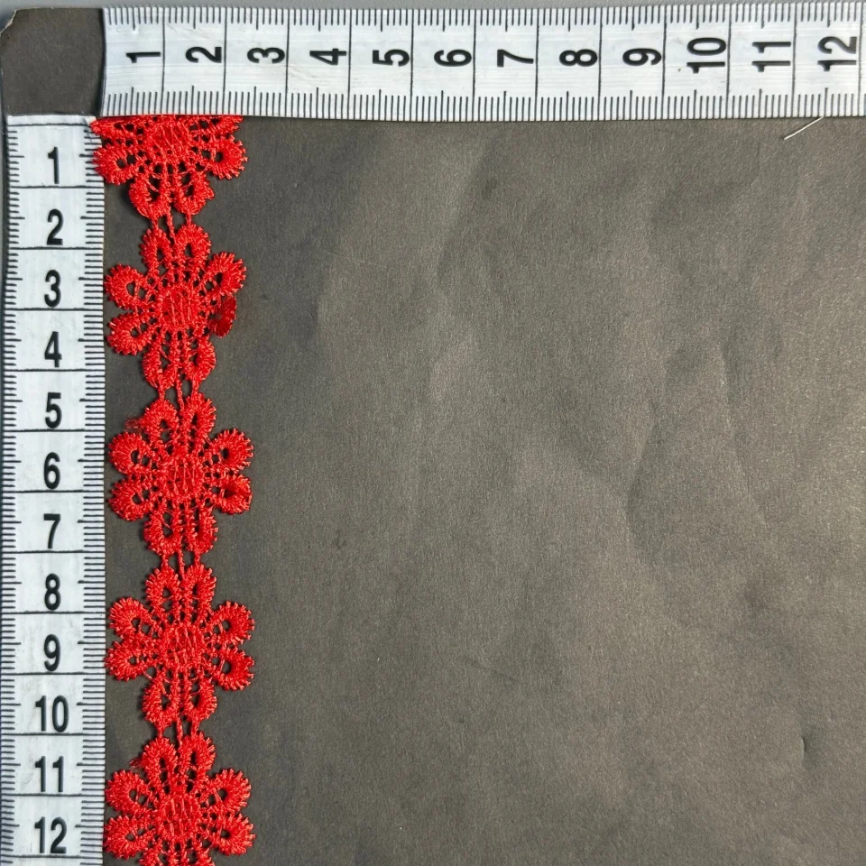 Мереживо поліестер ВВ102551а 2,5 см(30 ярдів/27.3 м.), 163 червоний