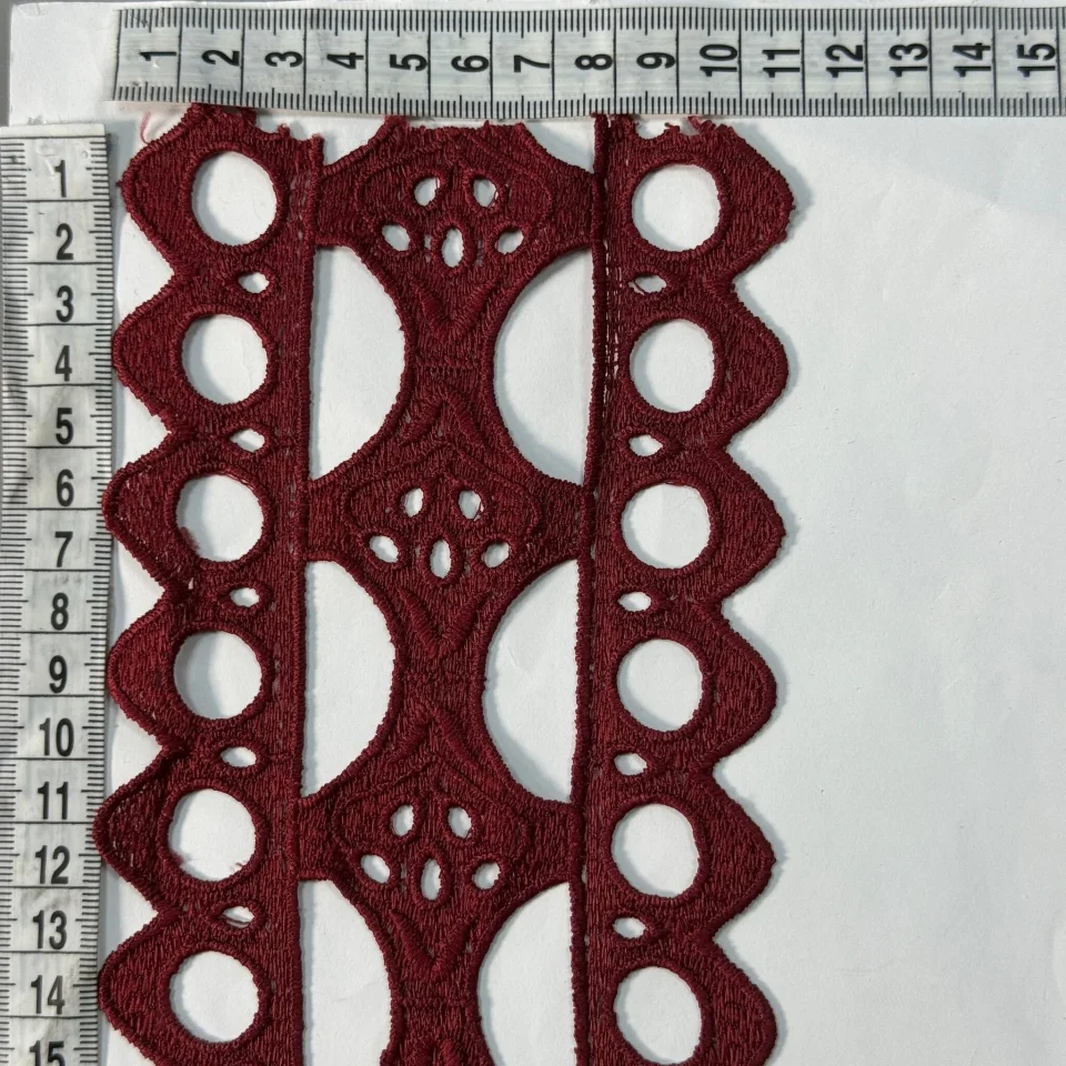 Мереживо поліестер 175 10 см.(19-20 метрів), бордовий (19 метрів)